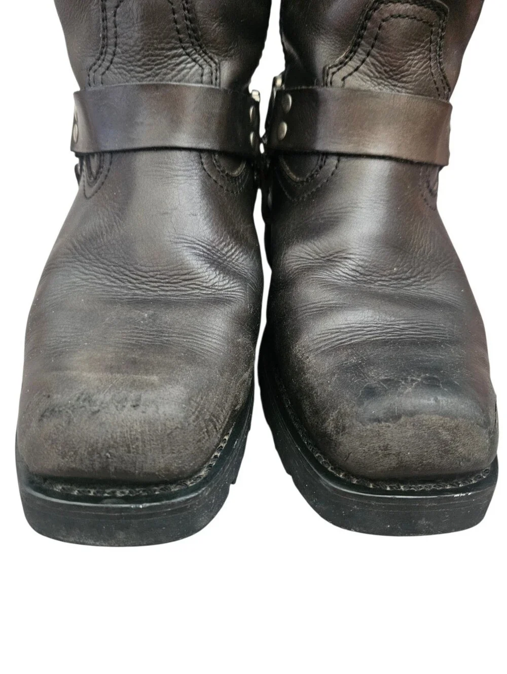Black Talon Mens Size 10 D Vintage Leather Harness Biker Motorcycle Boots 6201